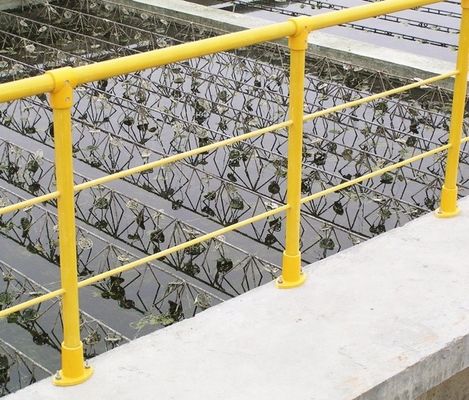 36 mm 50 mm FRP ronde buis handrail veiligheidsrail van glasvezel met open gebied 40%
