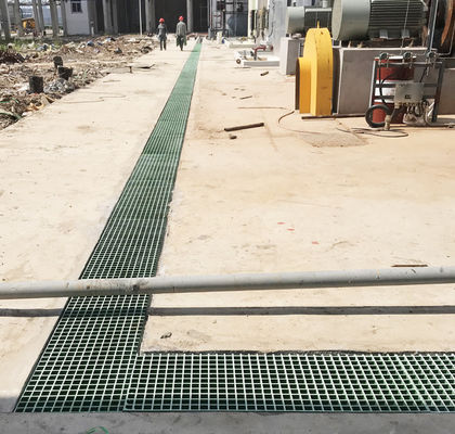 Fiberglass Trench Drain Cover Grating Walkway voor chemische installaties afvalwaterbehandeling