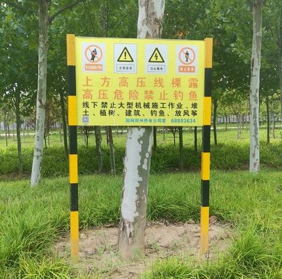 Weg/bouwterrein gids Glanzige glasvezel waarschuwingsbord Lengte 1m tot 11,6m