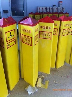 Hoge sterkte FRP GRP waarschuwingsborden Pile Mark Signs Board voor Kabelbescherming Veiligheid