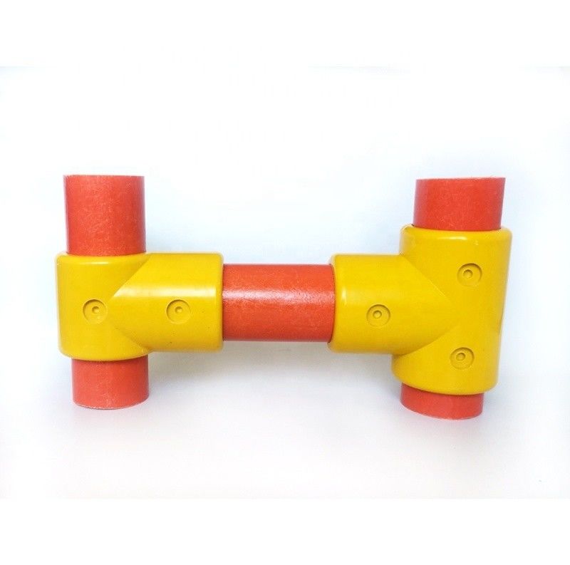 Industriële stijl 50 mm FRP handrail/heining systeem GRP handrail accessoires Clamp T Fittings Cross Tee